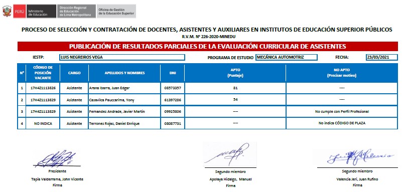 Comunicado Instituto