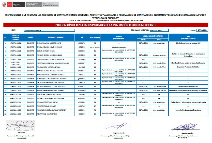 Comunicado Instituto