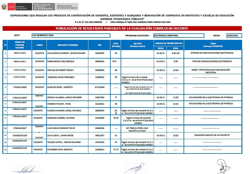 Comunicado Instituto