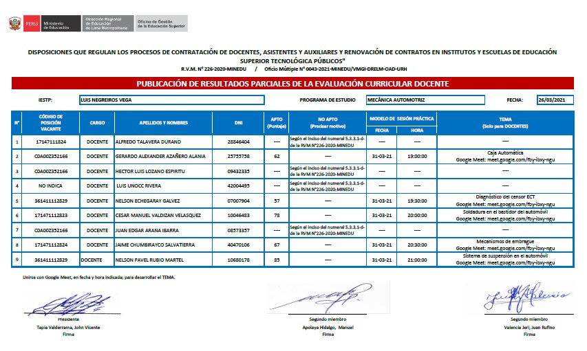 Comunicado Instituto